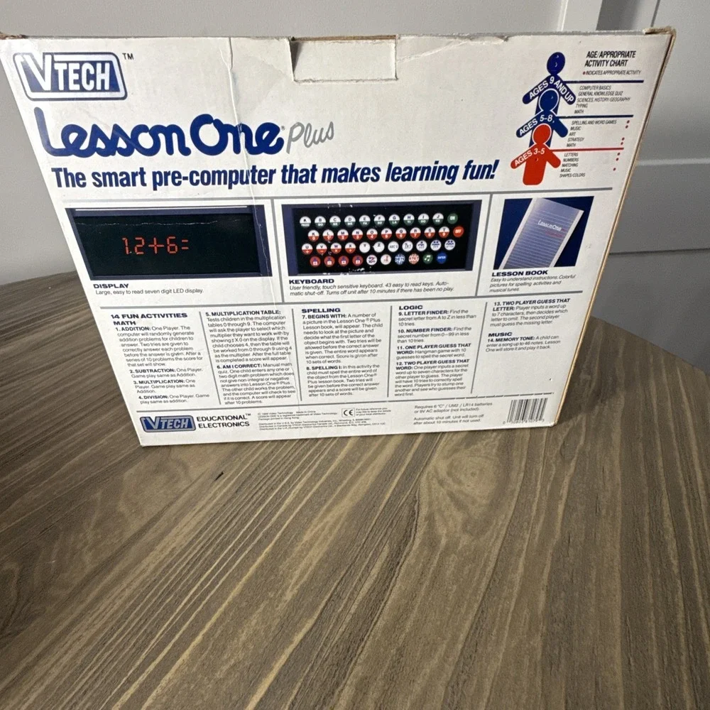 Vintage Lesson One Plus Computer Vtech Educational Electronics Toy Game 1989